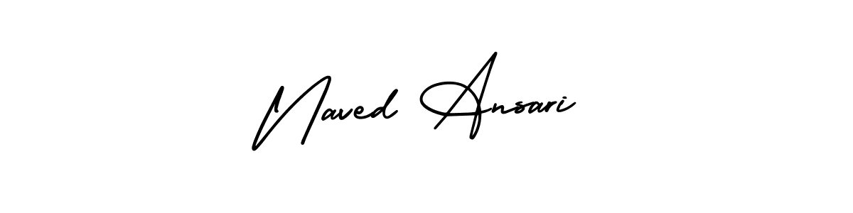 The best way (AmerikaSignatureDemo-Regular) to make a short signature is to pick only two or three words in your name. The name Naved Ansari include a total of six letters. For converting this name. Naved Ansari signature style 3 images and pictures png