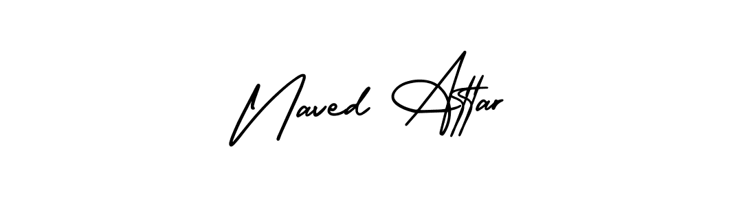 How to make Naved Attar name signature. Use AmerikaSignatureDemo-Regular style for creating short signs online. This is the latest handwritten sign. Naved Attar signature style 3 images and pictures png