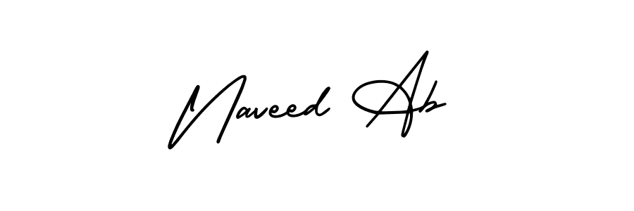 Naveed Ab stylish signature style. Best Handwritten Sign (AmerikaSignatureDemo-Regular) for my name. Handwritten Signature Collection Ideas for my name Naveed Ab. Naveed Ab signature style 3 images and pictures png