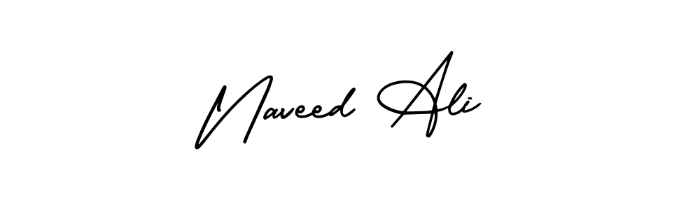 You should practise on your own different ways (AmerikaSignatureDemo-Regular) to write your name (Naveed Ali) in signature. don't let someone else do it for you. Naveed Ali signature style 3 images and pictures png