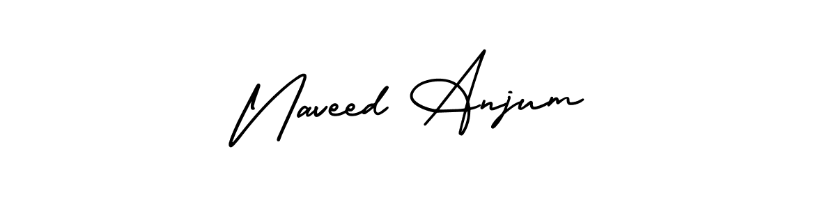 Design your own signature with our free online signature maker. With this signature software, you can create a handwritten (AmerikaSignatureDemo-Regular) signature for name Naveed Anjum. Naveed Anjum signature style 3 images and pictures png