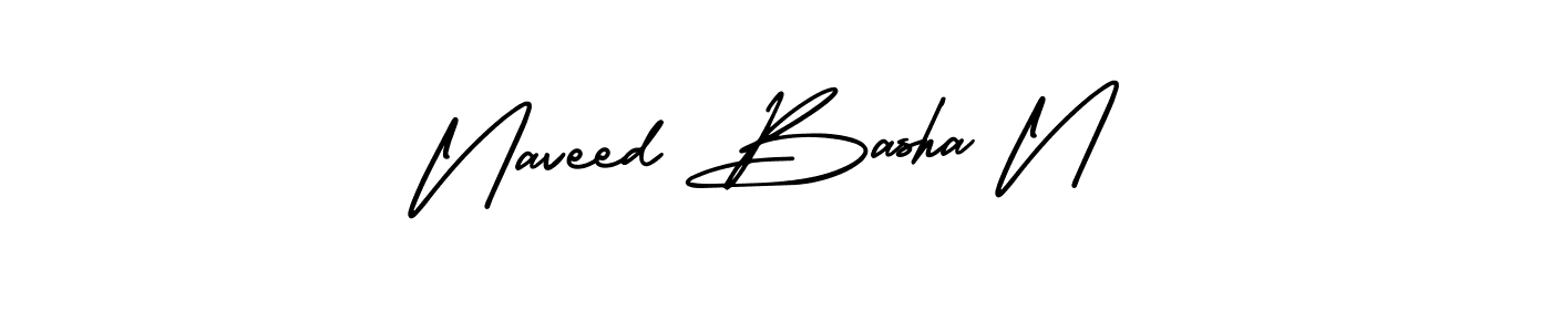 This is the best signature style for the Naveed Basha N name. Also you like these signature font (AmerikaSignatureDemo-Regular). Mix name signature. Naveed Basha N signature style 3 images and pictures png