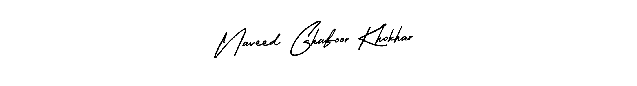 Naveed Ghafoor Khokhar stylish signature style. Best Handwritten Sign (AmerikaSignatureDemo-Regular) for my name. Handwritten Signature Collection Ideas for my name Naveed Ghafoor Khokhar. Naveed Ghafoor Khokhar signature style 3 images and pictures png