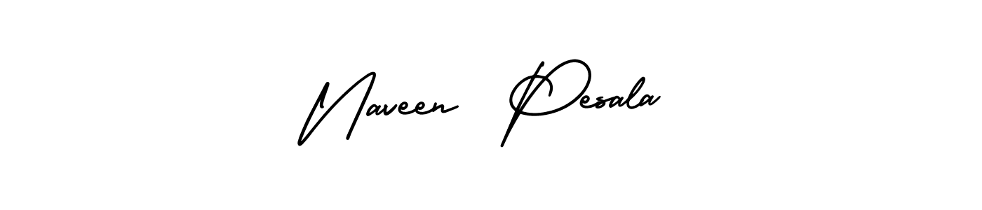 Naveen  Pesala stylish signature style. Best Handwritten Sign (AmerikaSignatureDemo-Regular) for my name. Handwritten Signature Collection Ideas for my name Naveen  Pesala. Naveen  Pesala signature style 3 images and pictures png