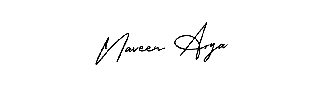 How to make Naveen Arya name signature. Use AmerikaSignatureDemo-Regular style for creating short signs online. This is the latest handwritten sign. Naveen Arya signature style 3 images and pictures png