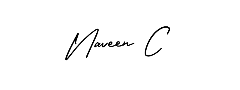 Use a signature maker to create a handwritten signature online. With this signature software, you can design (AmerikaSignatureDemo-Regular) your own signature for name Naveen C. Naveen C signature style 3 images and pictures png