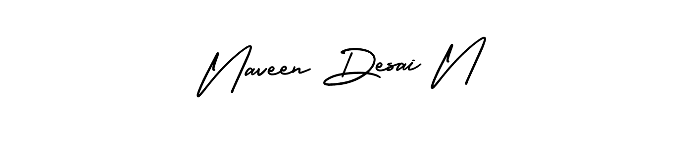 You should practise on your own different ways (AmerikaSignatureDemo-Regular) to write your name (Naveen Desai N) in signature. don't let someone else do it for you. Naveen Desai N signature style 3 images and pictures png