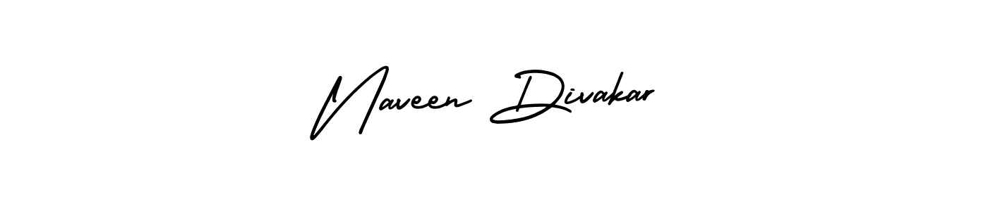 You should practise on your own different ways (AmerikaSignatureDemo-Regular) to write your name (Naveen Divakar) in signature. don't let someone else do it for you. Naveen Divakar signature style 3 images and pictures png