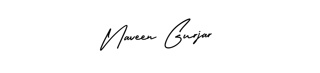 The best way (AmerikaSignatureDemo-Regular) to make a short signature is to pick only two or three words in your name. The name Naveen Gurjar include a total of six letters. For converting this name. Naveen Gurjar signature style 3 images and pictures png