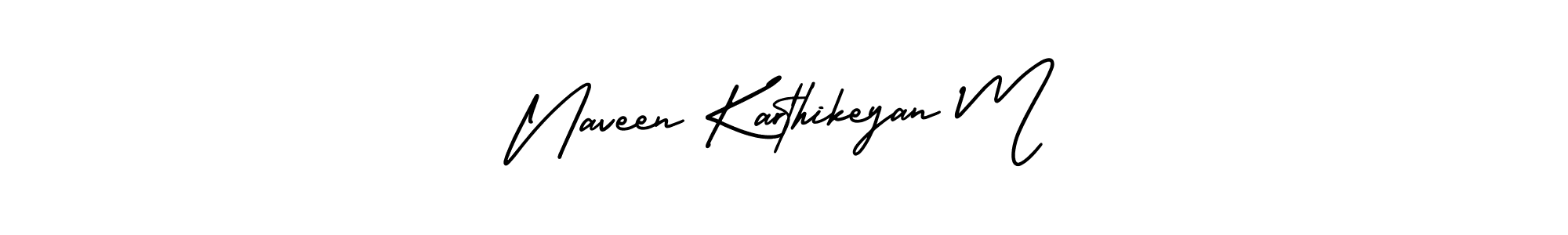 How to make Naveen Karthikeyan M signature? AmerikaSignatureDemo-Regular is a professional autograph style. Create handwritten signature for Naveen Karthikeyan M name. Naveen Karthikeyan M signature style 3 images and pictures png
