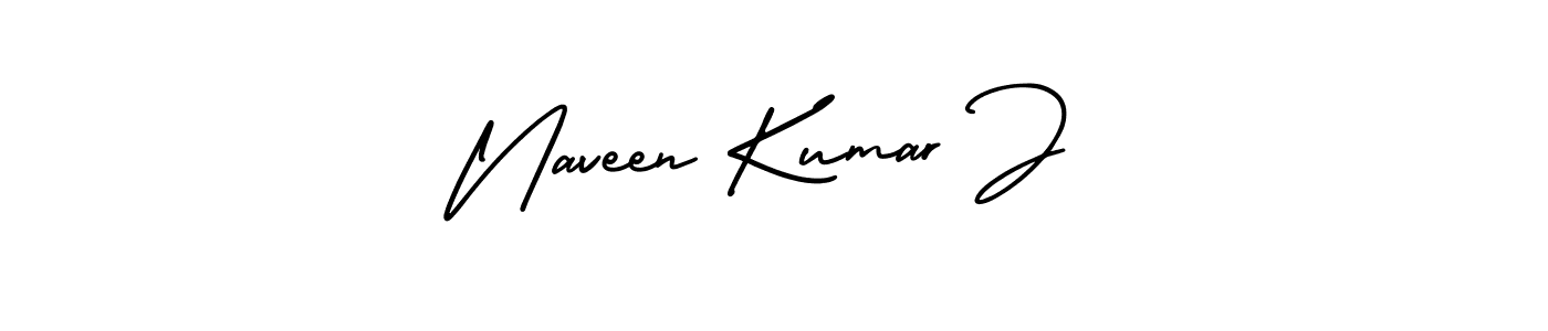 How to make Naveen Kumar J name signature. Use AmerikaSignatureDemo-Regular style for creating short signs online. This is the latest handwritten sign. Naveen Kumar J signature style 3 images and pictures png