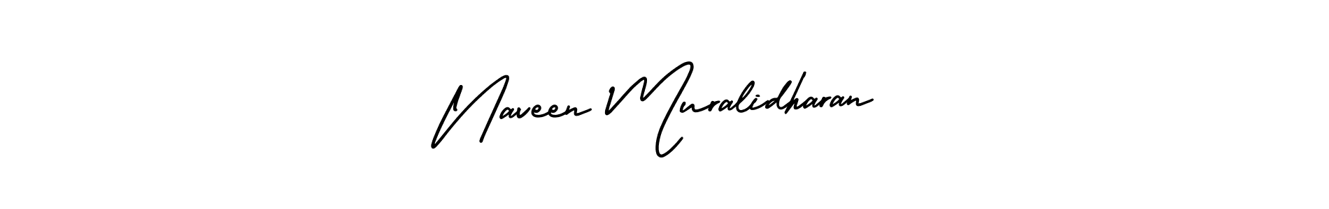 Make a beautiful signature design for name Naveen Muralidharan. With this signature (AmerikaSignatureDemo-Regular) style, you can create a handwritten signature for free. Naveen Muralidharan signature style 3 images and pictures png