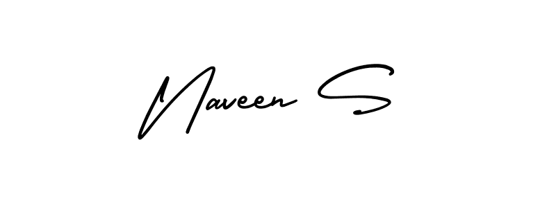 The best way (AmerikaSignatureDemo-Regular) to make a short signature is to pick only two or three words in your name. The name Naveen S include a total of six letters. For converting this name. Naveen S signature style 3 images and pictures png