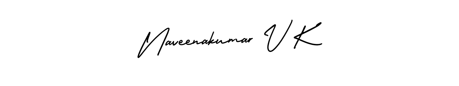 Make a beautiful signature design for name Naveenakumar V K. With this signature (AmerikaSignatureDemo-Regular) style, you can create a handwritten signature for free. Naveenakumar V K signature style 3 images and pictures png