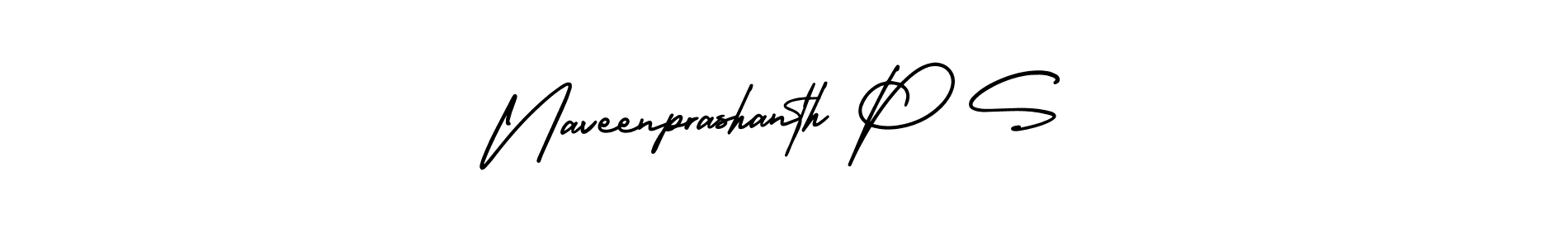 How to make Naveenprashanth P S name signature. Use AmerikaSignatureDemo-Regular style for creating short signs online. This is the latest handwritten sign. Naveenprashanth P S signature style 3 images and pictures png