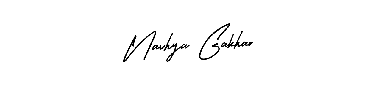 Use a signature maker to create a handwritten signature online. With this signature software, you can design (AmerikaSignatureDemo-Regular) your own signature for name Navhya Gakhar. Navhya Gakhar signature style 3 images and pictures png