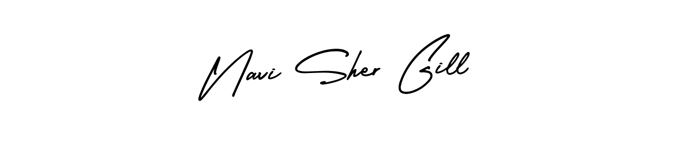 How to make Navi Sher Gill name signature. Use AmerikaSignatureDemo-Regular style for creating short signs online. This is the latest handwritten sign. Navi Sher Gill signature style 3 images and pictures png