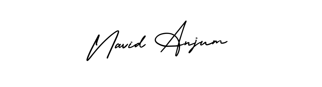 Similarly AmerikaSignatureDemo-Regular is the best handwritten signature design. Signature creator online .You can use it as an online autograph creator for name Navid Anjum. Navid Anjum signature style 3 images and pictures png