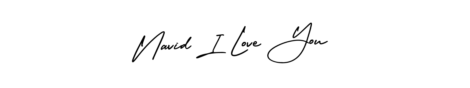 Design your own signature with our free online signature maker. With this signature software, you can create a handwritten (AmerikaSignatureDemo-Regular) signature for name Navid I Love You. Navid I Love You signature style 3 images and pictures png