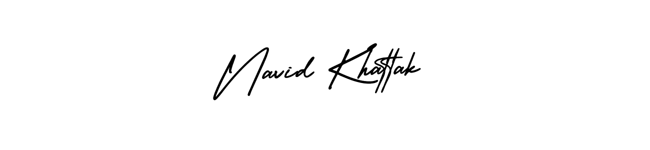 Navid Khattak stylish signature style. Best Handwritten Sign (AmerikaSignatureDemo-Regular) for my name. Handwritten Signature Collection Ideas for my name Navid Khattak. Navid Khattak signature style 3 images and pictures png