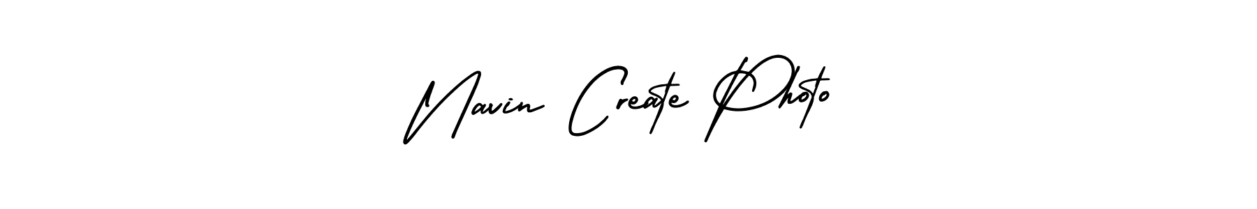 You should practise on your own different ways (AmerikaSignatureDemo-Regular) to write your name (Navin Create Photo) in signature. don't let someone else do it for you. Navin Create Photo signature style 3 images and pictures png