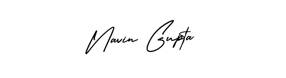 The best way (AmerikaSignatureDemo-Regular) to make a short signature is to pick only two or three words in your name. The name Navin Gupta include a total of six letters. For converting this name. Navin Gupta signature style 3 images and pictures png