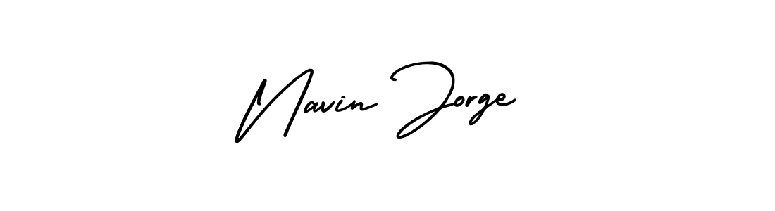 How to make Navin Jorge signature? AmerikaSignatureDemo-Regular is a professional autograph style. Create handwritten signature for Navin Jorge name. Navin Jorge signature style 3 images and pictures png