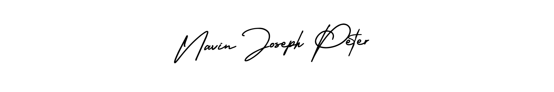 It looks lik you need a new signature style for name Navin Joseph Peter. Design unique handwritten (AmerikaSignatureDemo-Regular) signature with our free signature maker in just a few clicks. Navin Joseph Peter signature style 3 images and pictures png