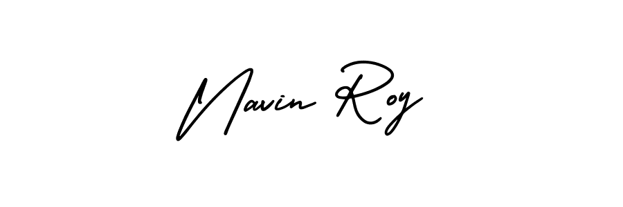 Navin Roy stylish signature style. Best Handwritten Sign (AmerikaSignatureDemo-Regular) for my name. Handwritten Signature Collection Ideas for my name Navin Roy. Navin Roy signature style 3 images and pictures png