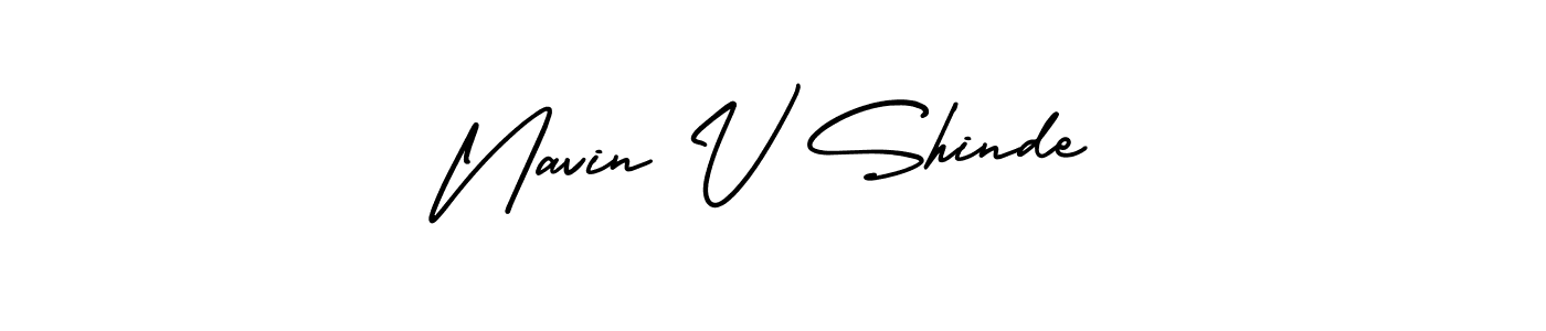 Design your own signature with our free online signature maker. With this signature software, you can create a handwritten (AmerikaSignatureDemo-Regular) signature for name Navin V Shinde. Navin V Shinde signature style 3 images and pictures png