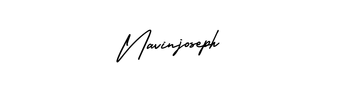 You should practise on your own different ways (AmerikaSignatureDemo-Regular) to write your name (Navinjoseph) in signature. don't let someone else do it for you. Navinjoseph signature style 3 images and pictures png