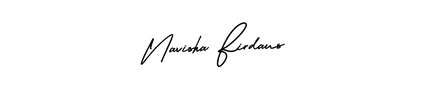 How to Draw Navisha Firdaus signature style? AmerikaSignatureDemo-Regular is a latest design signature styles for name Navisha Firdaus. Navisha Firdaus signature style 3 images and pictures png
