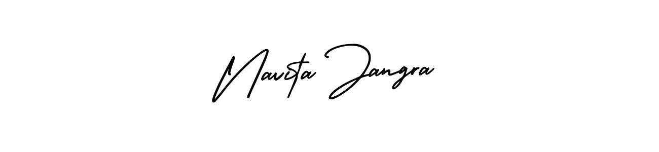Navita Jangra stylish signature style. Best Handwritten Sign (AmerikaSignatureDemo-Regular) for my name. Handwritten Signature Collection Ideas for my name Navita Jangra. Navita Jangra signature style 3 images and pictures png