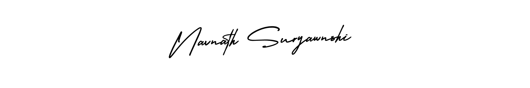 You should practise on your own different ways (AmerikaSignatureDemo-Regular) to write your name (Navnath Suryawnshi) in signature. don't let someone else do it for you. Navnath Suryawnshi signature style 3 images and pictures png