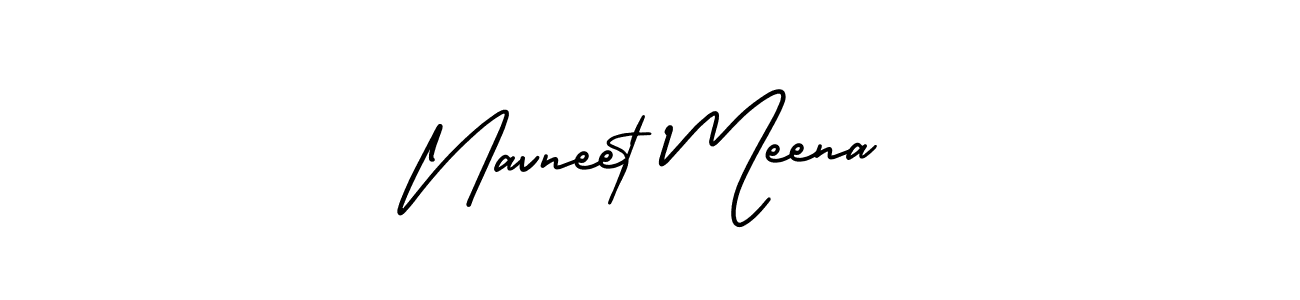 Create a beautiful signature design for name Navneet Meena. With this signature (AmerikaSignatureDemo-Regular) fonts, you can make a handwritten signature for free. Navneet Meena signature style 3 images and pictures png