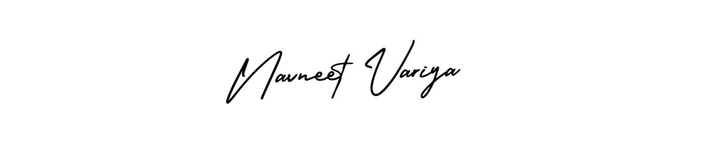 Use a signature maker to create a handwritten signature online. With this signature software, you can design (AmerikaSignatureDemo-Regular) your own signature for name Navneet Variya. Navneet Variya signature style 3 images and pictures png