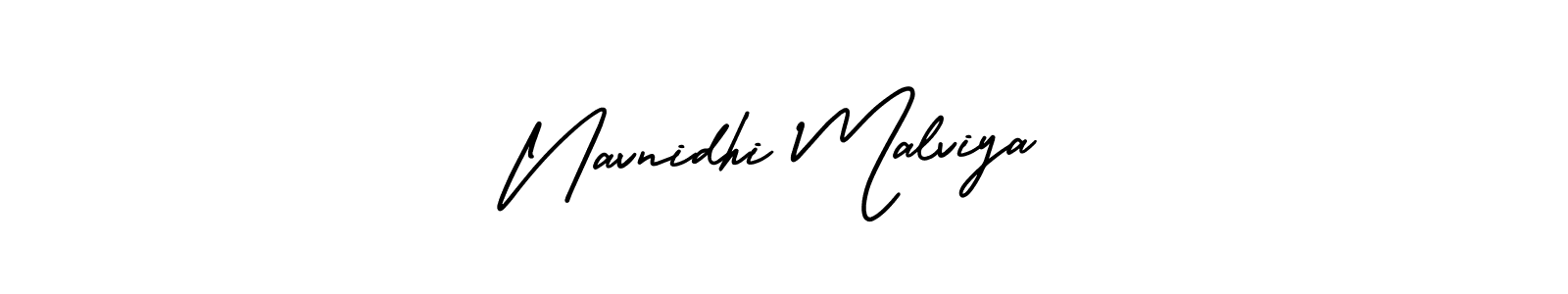 How to make Navnidhi Malviya signature? AmerikaSignatureDemo-Regular is a professional autograph style. Create handwritten signature for Navnidhi Malviya name. Navnidhi Malviya signature style 3 images and pictures png