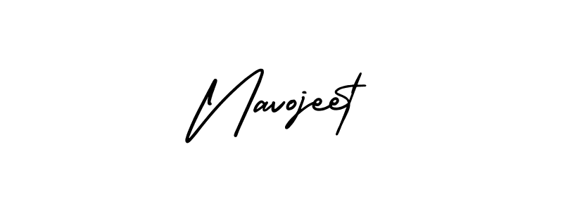 You should practise on your own different ways (AmerikaSignatureDemo-Regular) to write your name (Navojeet) in signature. don't let someone else do it for you. Navojeet signature style 3 images and pictures png
