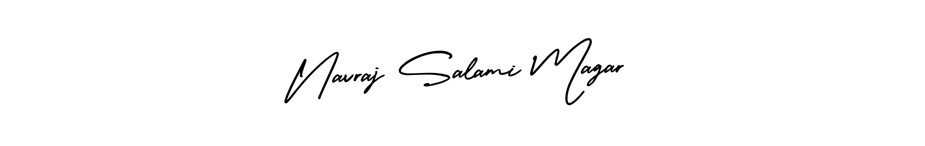 How to Draw Navraj Salami Magar signature style? AmerikaSignatureDemo-Regular is a latest design signature styles for name Navraj Salami Magar. Navraj Salami Magar signature style 3 images and pictures png