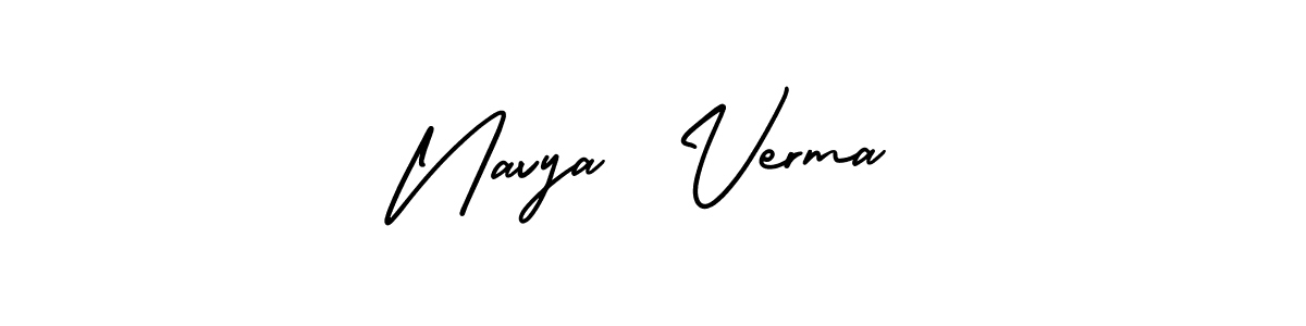 Make a beautiful signature design for name Navya  Verma. With this signature (AmerikaSignatureDemo-Regular) style, you can create a handwritten signature for free. Navya  Verma signature style 3 images and pictures png