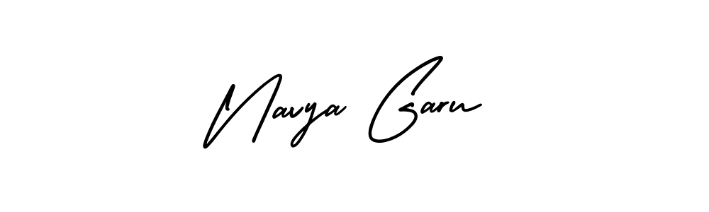 The best way (AmerikaSignatureDemo-Regular) to make a short signature is to pick only two or three words in your name. The name Navya Garu include a total of six letters. For converting this name. Navya Garu signature style 3 images and pictures png
