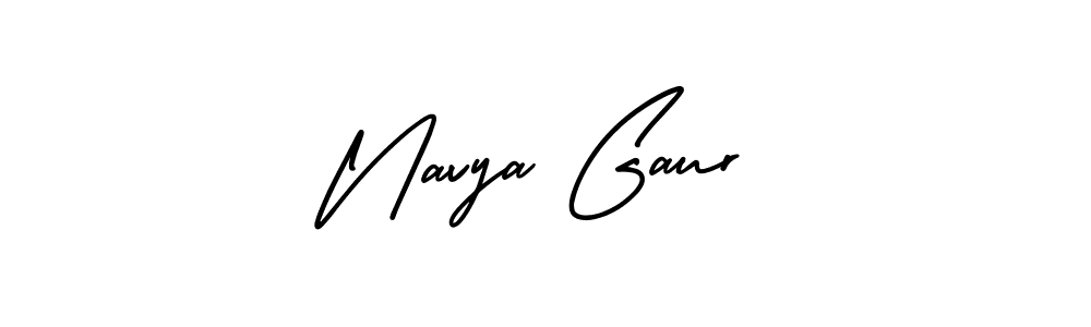How to make Navya Gaur name signature. Use AmerikaSignatureDemo-Regular style for creating short signs online. This is the latest handwritten sign. Navya Gaur signature style 3 images and pictures png