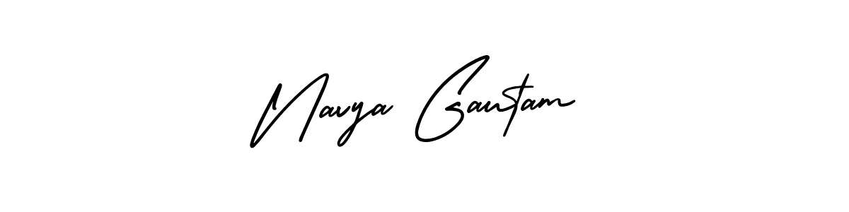 How to Draw Navya Gautam signature style? AmerikaSignatureDemo-Regular is a latest design signature styles for name Navya Gautam. Navya Gautam signature style 3 images and pictures png