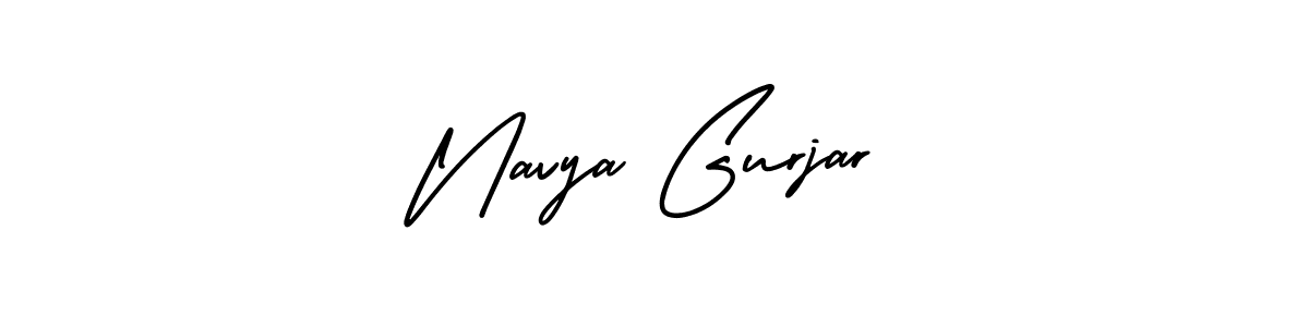 How to make Navya Gurjar signature? AmerikaSignatureDemo-Regular is a professional autograph style. Create handwritten signature for Navya Gurjar name. Navya Gurjar signature style 3 images and pictures png