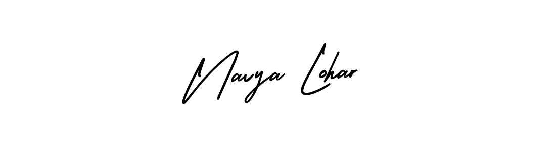 This is the best signature style for the Navya Lohar name. Also you like these signature font (AmerikaSignatureDemo-Regular). Mix name signature. Navya Lohar signature style 3 images and pictures png