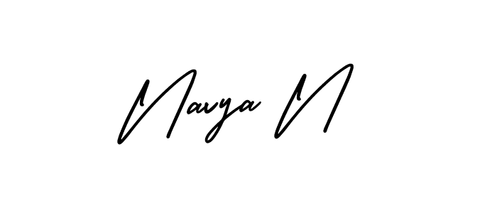 Create a beautiful signature design for name Navya N. With this signature (AmerikaSignatureDemo-Regular) fonts, you can make a handwritten signature for free. Navya N signature style 3 images and pictures png