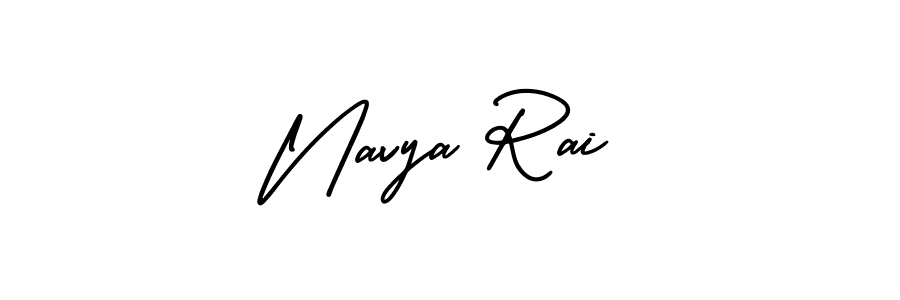 Similarly AmerikaSignatureDemo-Regular is the best handwritten signature design. Signature creator online .You can use it as an online autograph creator for name Navya Rai. Navya Rai signature style 3 images and pictures png