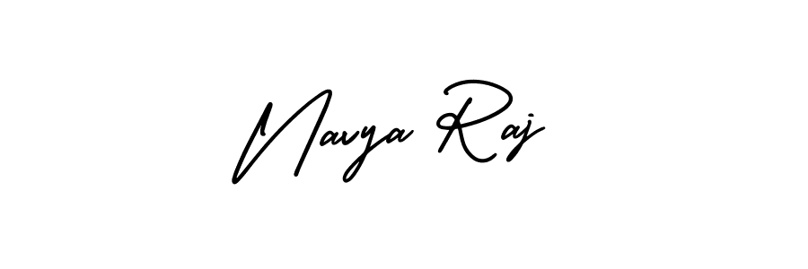 Make a beautiful signature design for name Navya Raj. With this signature (AmerikaSignatureDemo-Regular) style, you can create a handwritten signature for free. Navya Raj signature style 3 images and pictures png