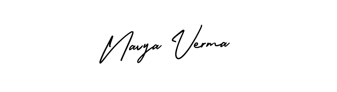 How to make Navya Verma signature? AmerikaSignatureDemo-Regular is a professional autograph style. Create handwritten signature for Navya Verma name. Navya Verma signature style 3 images and pictures png