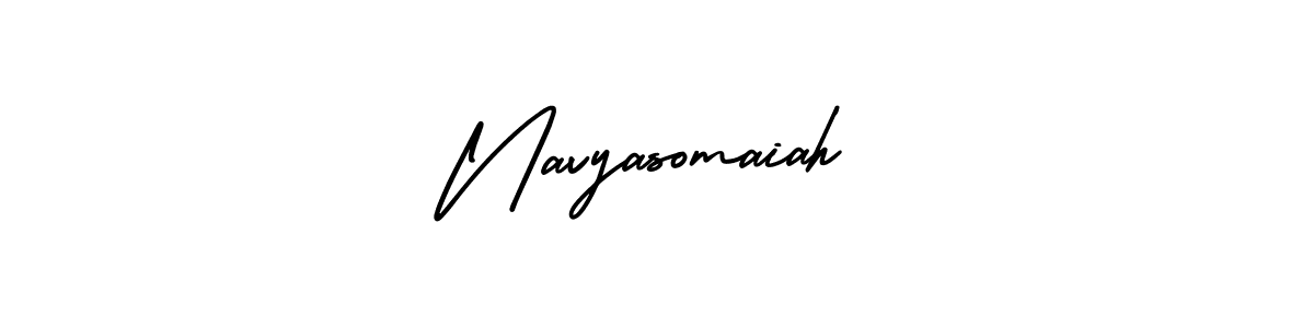 Also You can easily find your signature by using the search form. We will create Navyasomaiah name handwritten signature images for you free of cost using AmerikaSignatureDemo-Regular sign style. Navyasomaiah signature style 3 images and pictures png